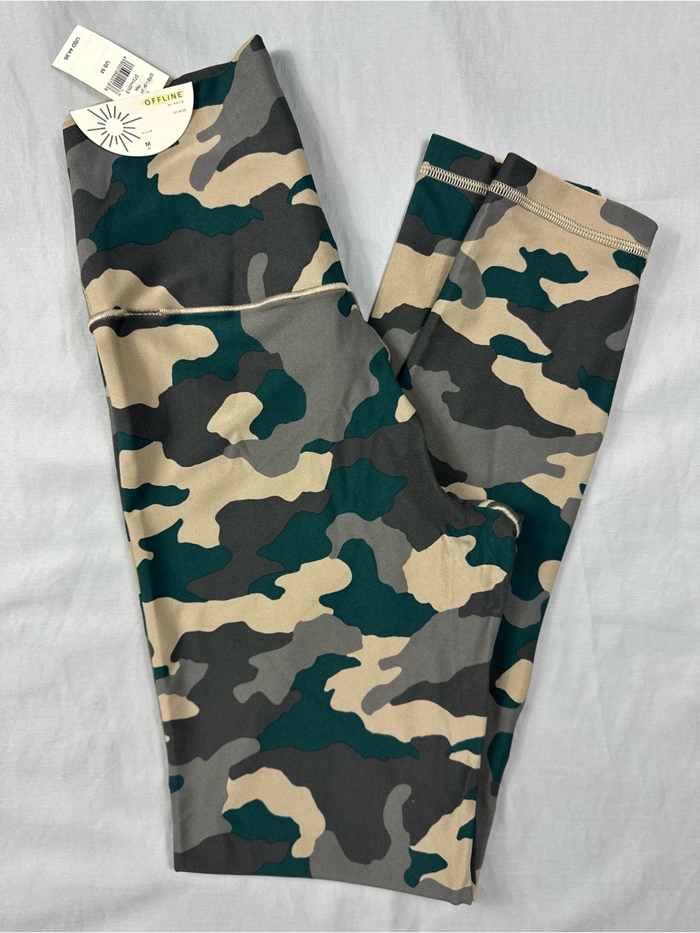 aerie Camo Hi-Waist Leggings in Green/Gray/Tan
